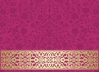 wedding card design, paisley floral pattern , India