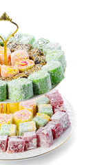 Tasty Turkish delight isolated on white