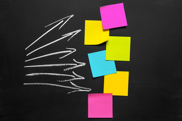 Blank chart on chalkboard