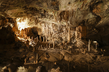 Postojna Cave (Slovenian: Postojnska jama; Italian: Grotte di Postumia) is a 20,570 m long Karst cave system