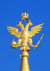 Fototapeta na wymiar golden two-headed eagle-symbol of Russia