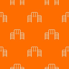 Horizontal bar with climbing rings and ladder pattern seamless