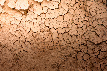 Crack of dry soil texture background