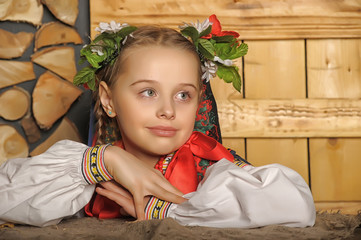 Polish girl in national costume Krakow