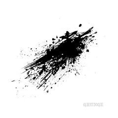 Black paint Ink splash, isolated on white background. Vector Splats. Blots and Splashes. Grunge Ink Stains
