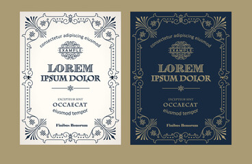 Vintage label design set with an example of your text - obrazy, fototapety, plakaty