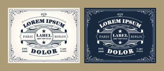 Vintage label design set with an example of your text