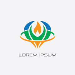Olympic torch fire logo