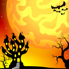 Spukschloss in einer Vollmondnacht 