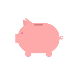Pink piggy bank icon