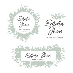 Floral logo pack, hand drawn, flowers, logos