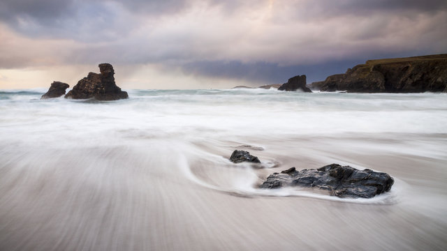 Sunset at Porthcothan Bay, Cornwall