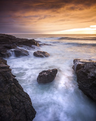 Obraz premium Sunset Near Constantine Bay, Cornwall