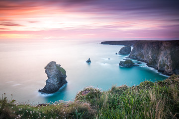 Sunset at Bedruthan Steps, Cornwall