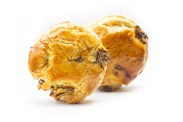 Raisins Scone white background