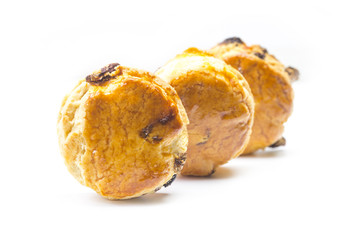 Raisins Scone white background