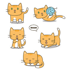 Cute Orange cat vector cartoon