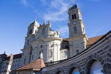 Fototapeta na wymiar The biggest Catholic monastery in Einsiedeln, Switzerland