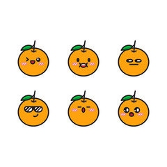 Cute orange character cartoon vector