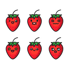 cute strawberry vector cartoon