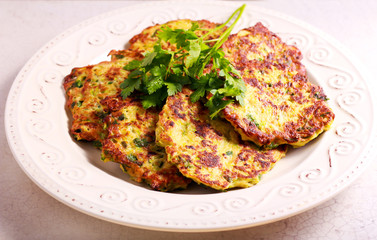Zucchini and parsley fritters