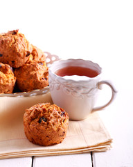 Carrot muffins with fruits and nuts