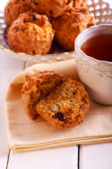 Carrot muffins with fruits and nuts