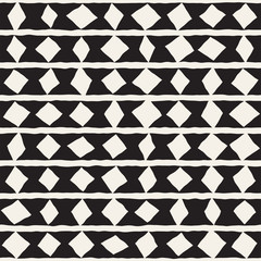 Hand drawn style ethnic seamless pattern. Abstract geometric shapes background 