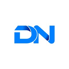 dn logo initial logo vector modern blue fold style