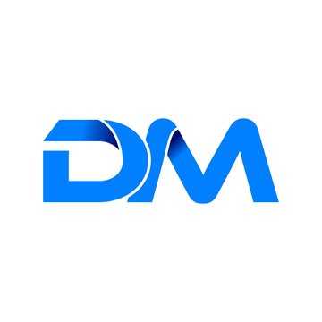 dm logo initial logo vector modern blue fold style