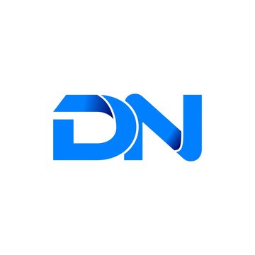 dn logo initial logo vector modern blue fold style