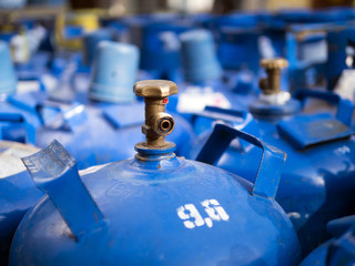 Natural gas in cylinders.