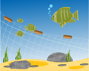 Fishing net seaborne