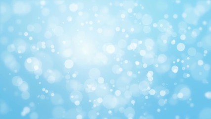 Animated bokeh background with glowing light particle floating against blue backdrop.