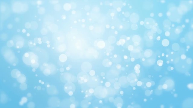 Animated bokeh background with glowing light particle floating against blue backdrop.