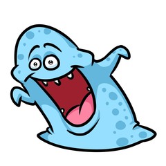 Cheerful virus cartoon illustration isolated image