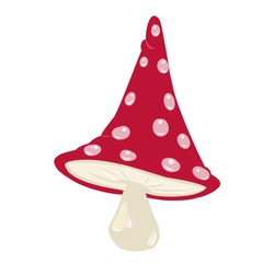 Mushroom Amanita Poisonous cartoon illustration isolated image