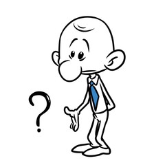 Obraz premium Character minimalism man question cartoon illustration isolated image