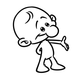 Character minimalism man hand gesture cartoon illustration isolated image
