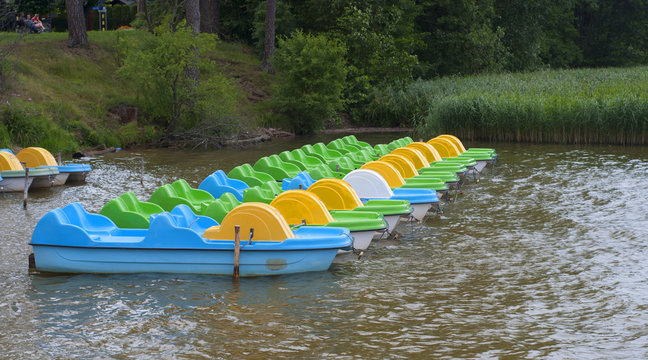 Colorful pedal boats
