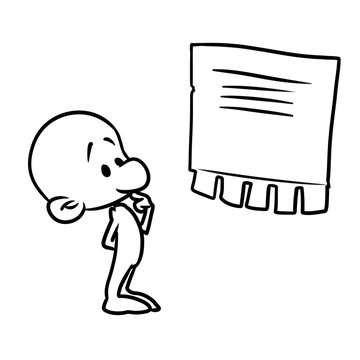 Character minimalism man advert cartoon illustration isolated image