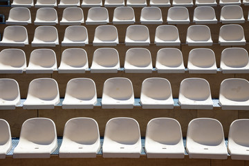 Rows of plastic seats