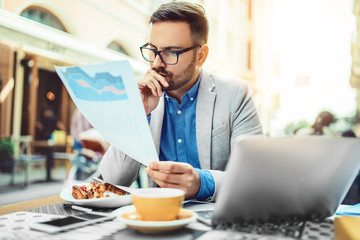 Businessman in a restaurant