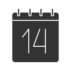 Fourteenth day of month glyph icon