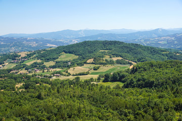 Mountain green valley stream landscape