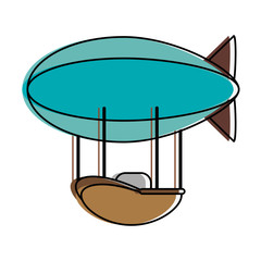 zeppelin transport icon image vector illustration design