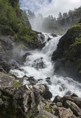 Naklejka na ściany i meble Latefossen waterfall norway