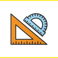 School rulers color icon