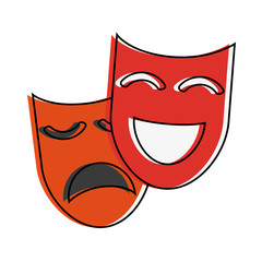 theater masks icon image vector illustration design