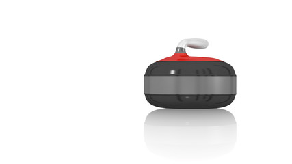 Obraz premium Curling Stone sliding on a white reflecting floor